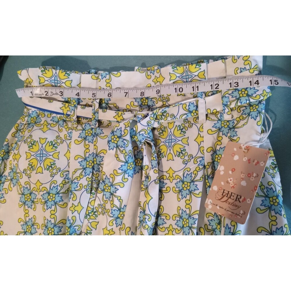 NWT Her Destiny Long Skirt with lemons with blue and Yellow flowers Large - Picture 8 of 14